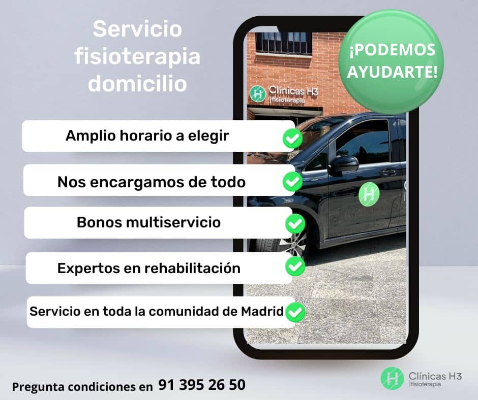 Condiciones del servicio de fisioterapia domicilio en Madrid en Clínicas H3